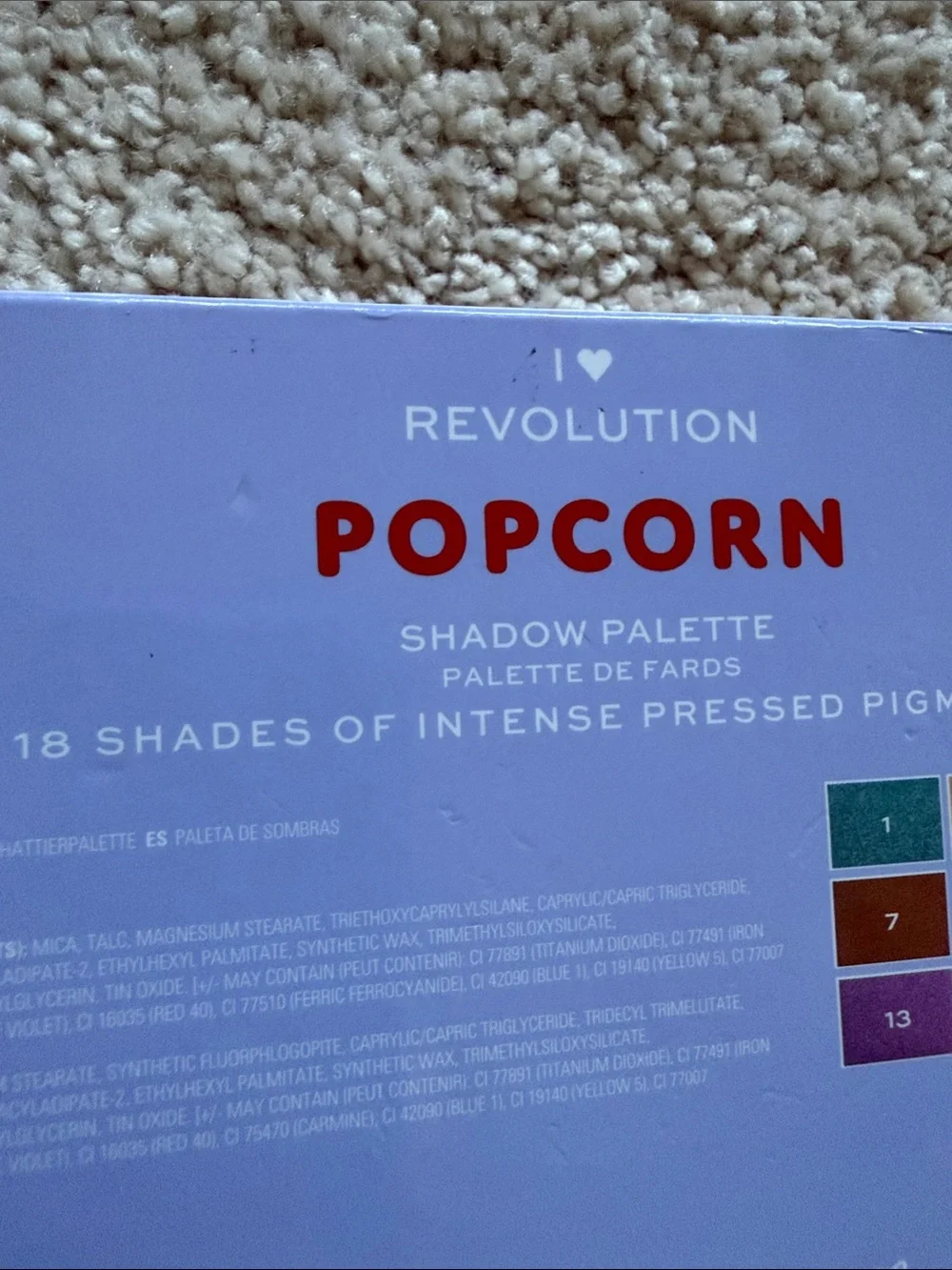 Revolution Sweet & Tasty Eyeshadow Popcorn Palette - Red, White Adorable